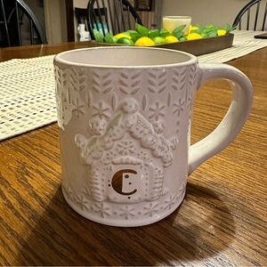 Anthropologie Snowcap Reactive Glazed Monogram Mug ‘C’
